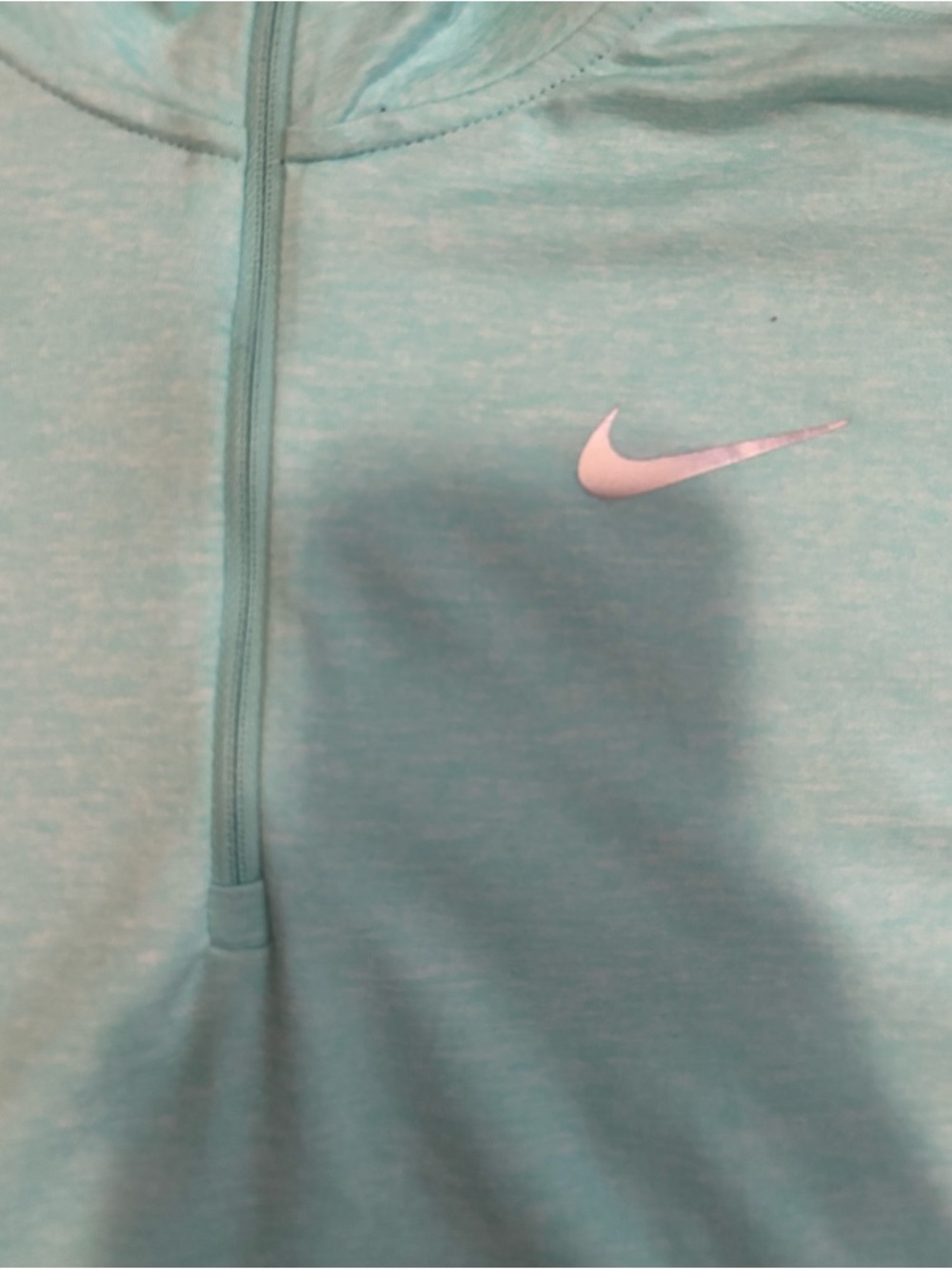 Nike Dri-FIT 1/4 Zip Running Pullover Teal Small Thumbholes Athletic Top - Picture 3 of 5